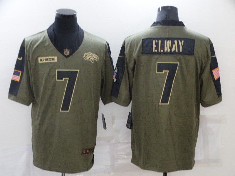 Men Denver Broncos #7 Elway green Nike Olive Salute To Service Limited NFL Jersey->houston astros->MLB Jersey